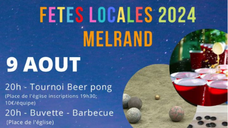 FÊTES LOCALES À MELRAND DU 9 AU 11 AOUT !